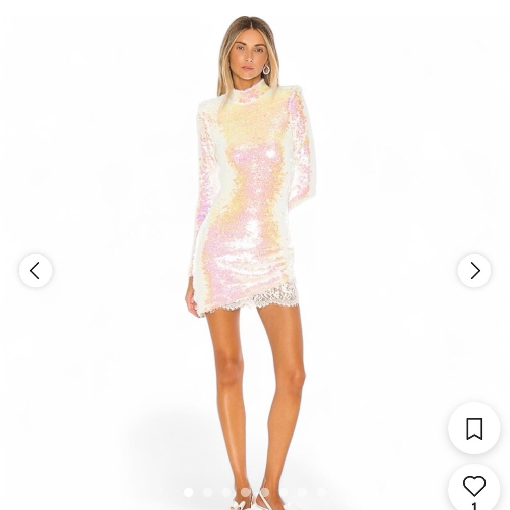 Iridescent Sequin Long Sleeve Amanda Uprichard x Revolve Dress